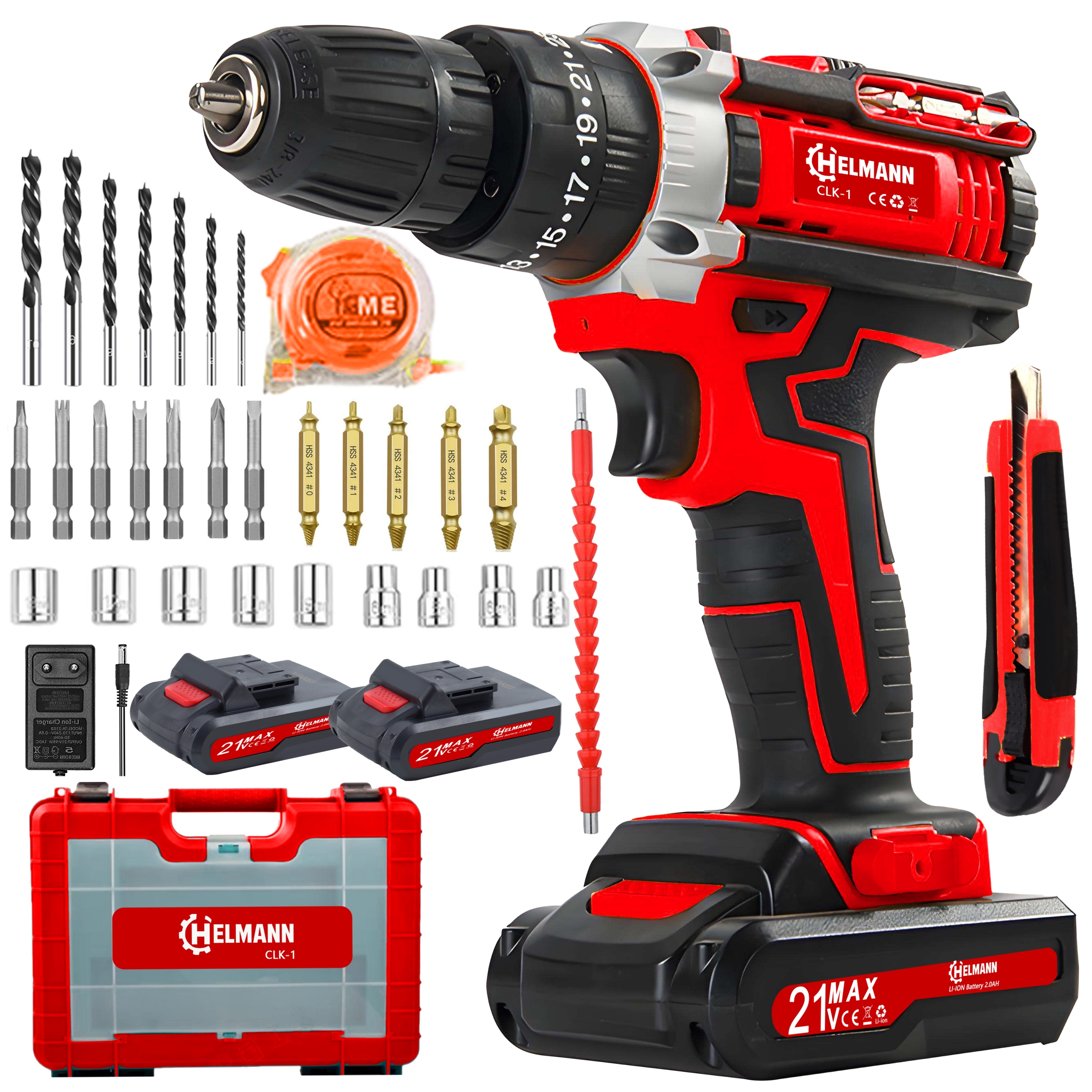 Wiertarko Wkrętarka Akumulatorowa 2AKU Udarowa Mocna 21V Wkrętak Zakrętarka