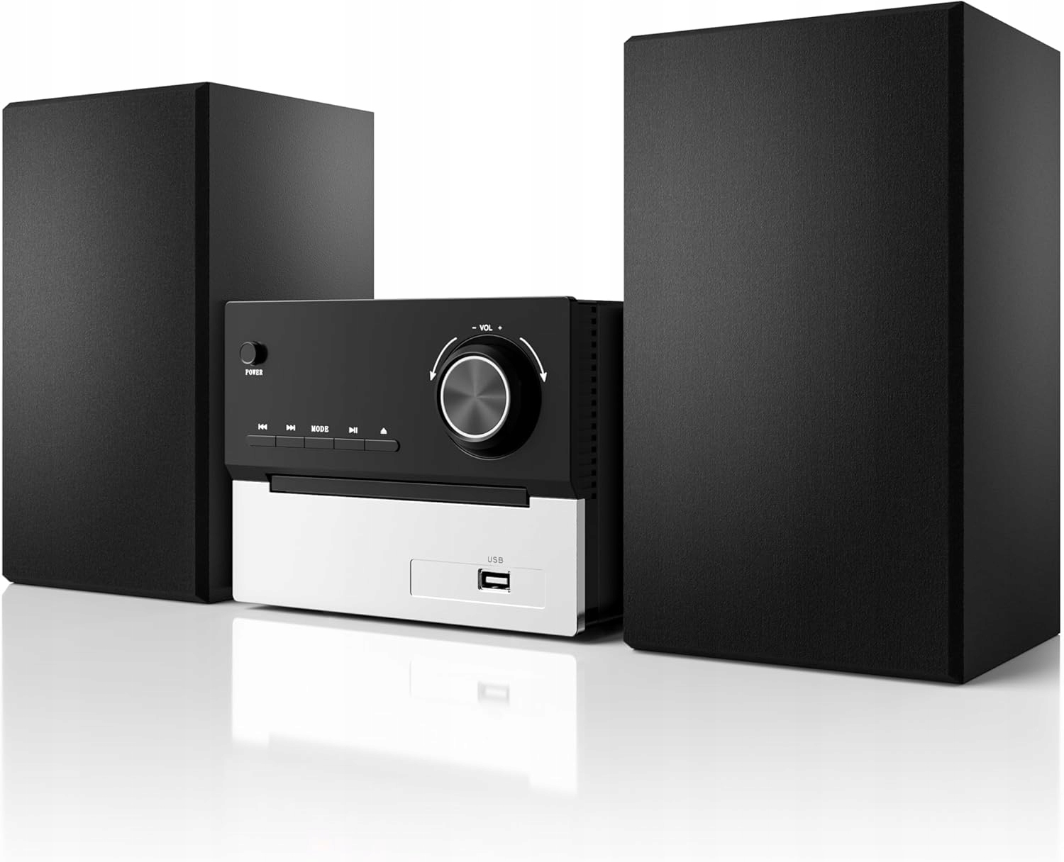 System stereo Bluetooth do domu z CD, 2x15W, Usb, Aux, domowy odtwarzacz