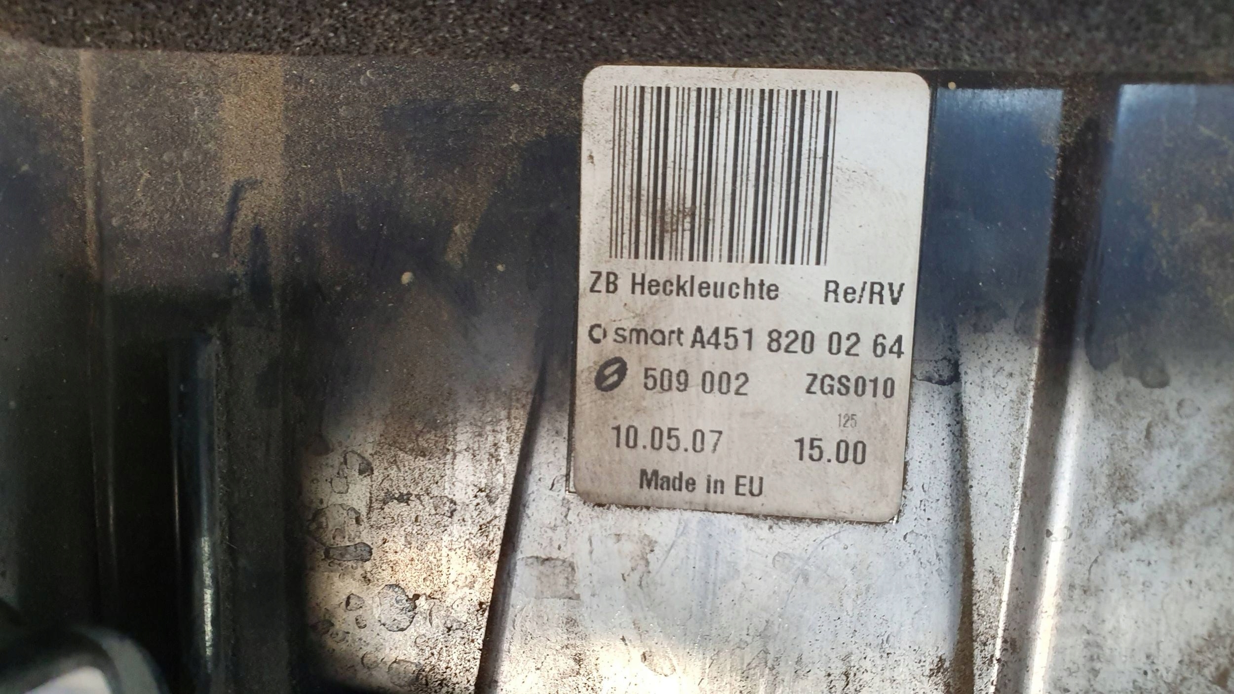 light rear part right SMART FORTWO 07- A4518200264