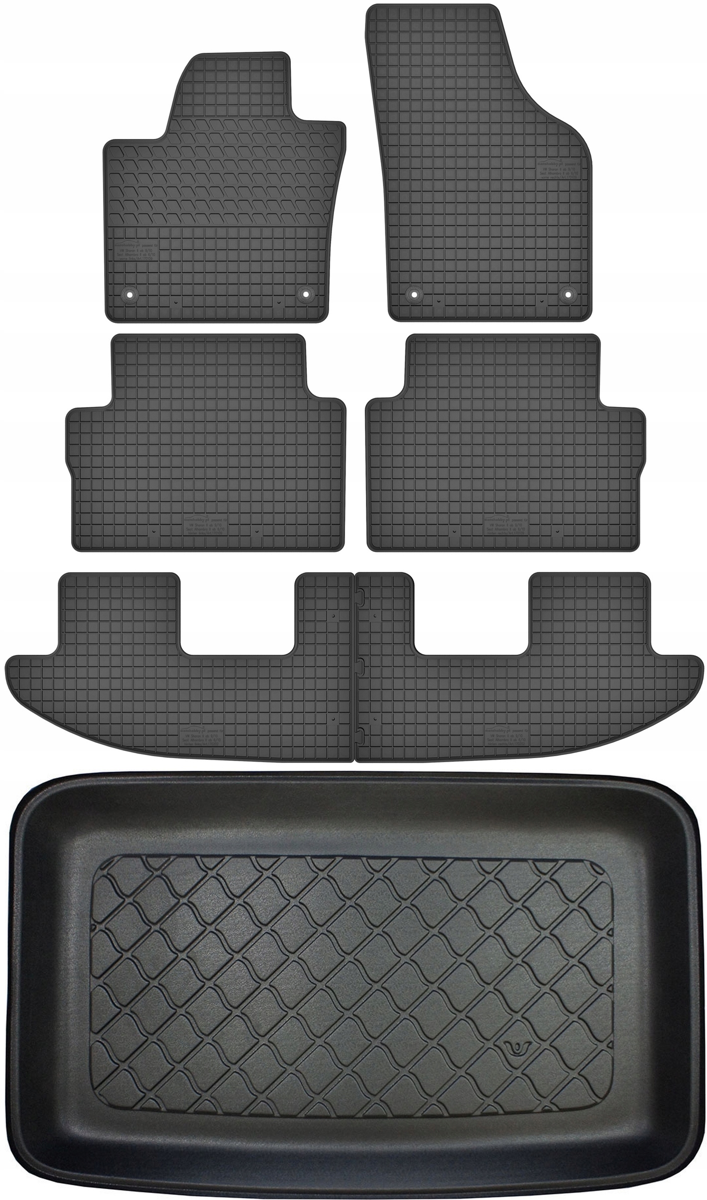 Volkswagen Sharan II Van od roku 9.2010 Sada Koberce batožinový priestor