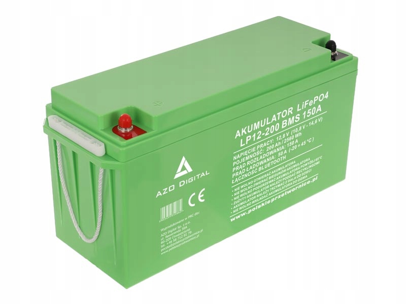 Akumulator Litowy LiFePO4 200Ah 12V 150A Bms Bluetooth Mata grzewcza