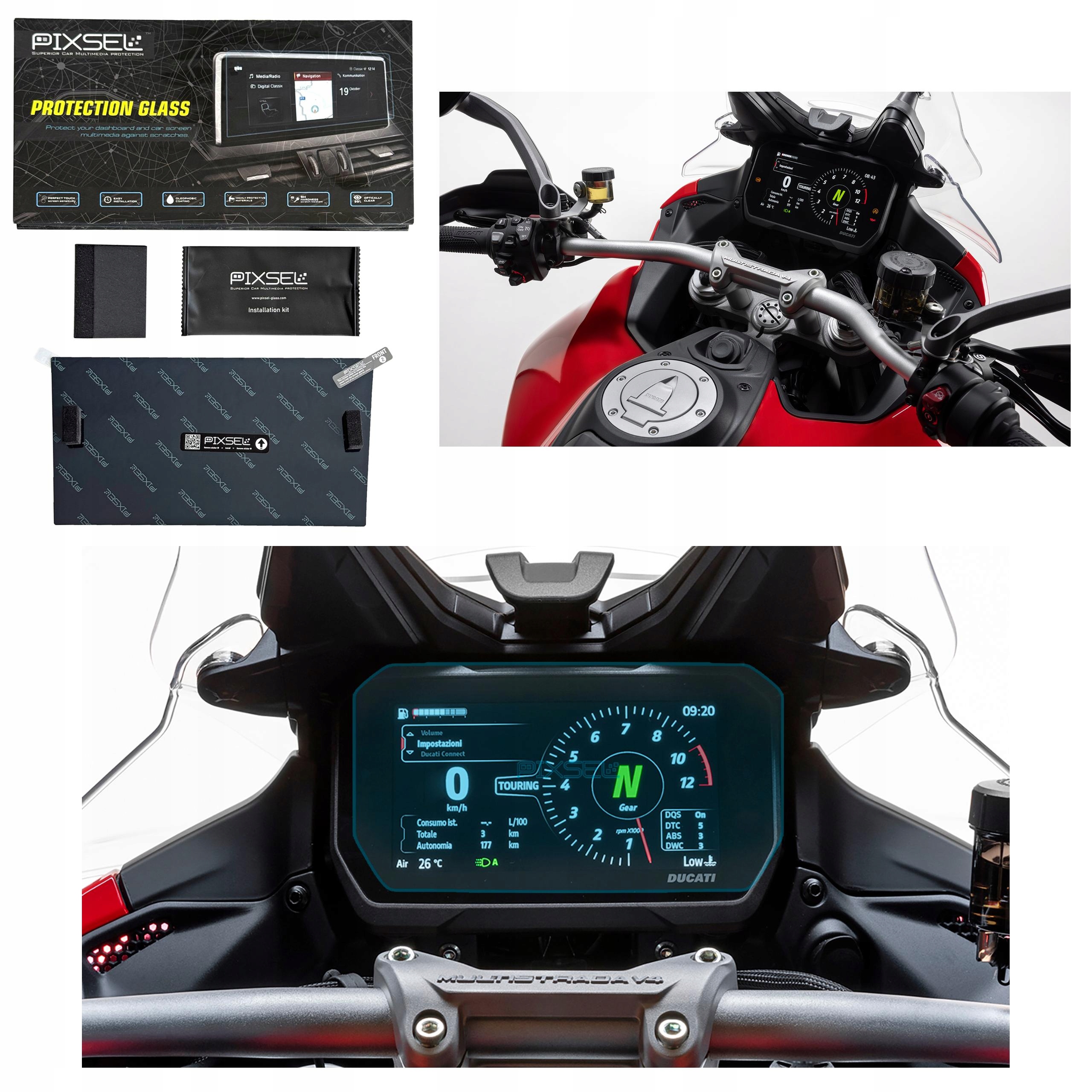 Antyodciskowe Matowe Szkło Ochronne Ducati Multistrada V4 2025-8.6“