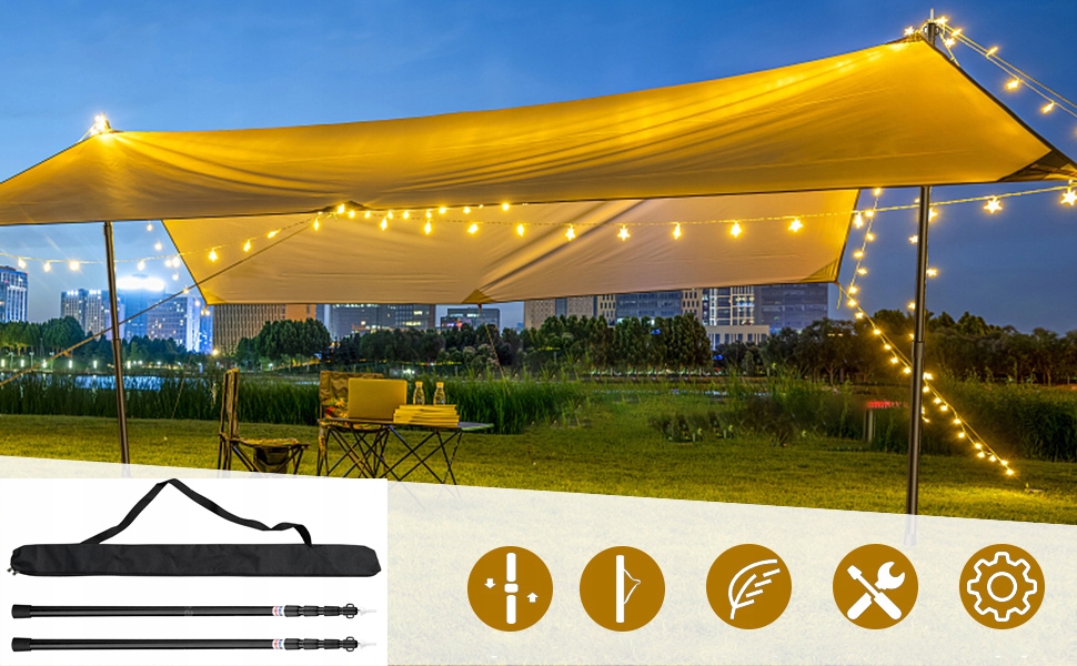 MASZT 235CM ALUMINIOWY TELESKOPOWY STELAŻ DO NAMIOTU PLANDEK PODPORY Kod producenta SP3dd