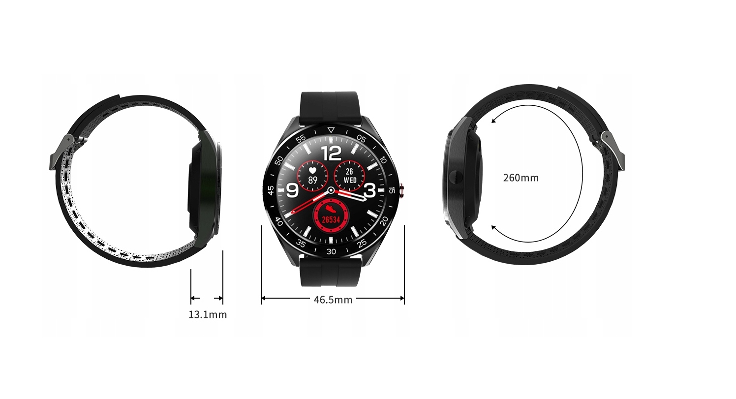 Smartwatch Zegarek inteligentny Lenovo R1 Obsługa ładowania bezprzewodowego nie