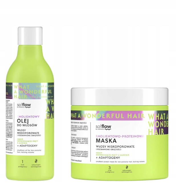 SO!FLOW ZESTAW WŁ NISKOPOROWATE OLEJ + MASKA
