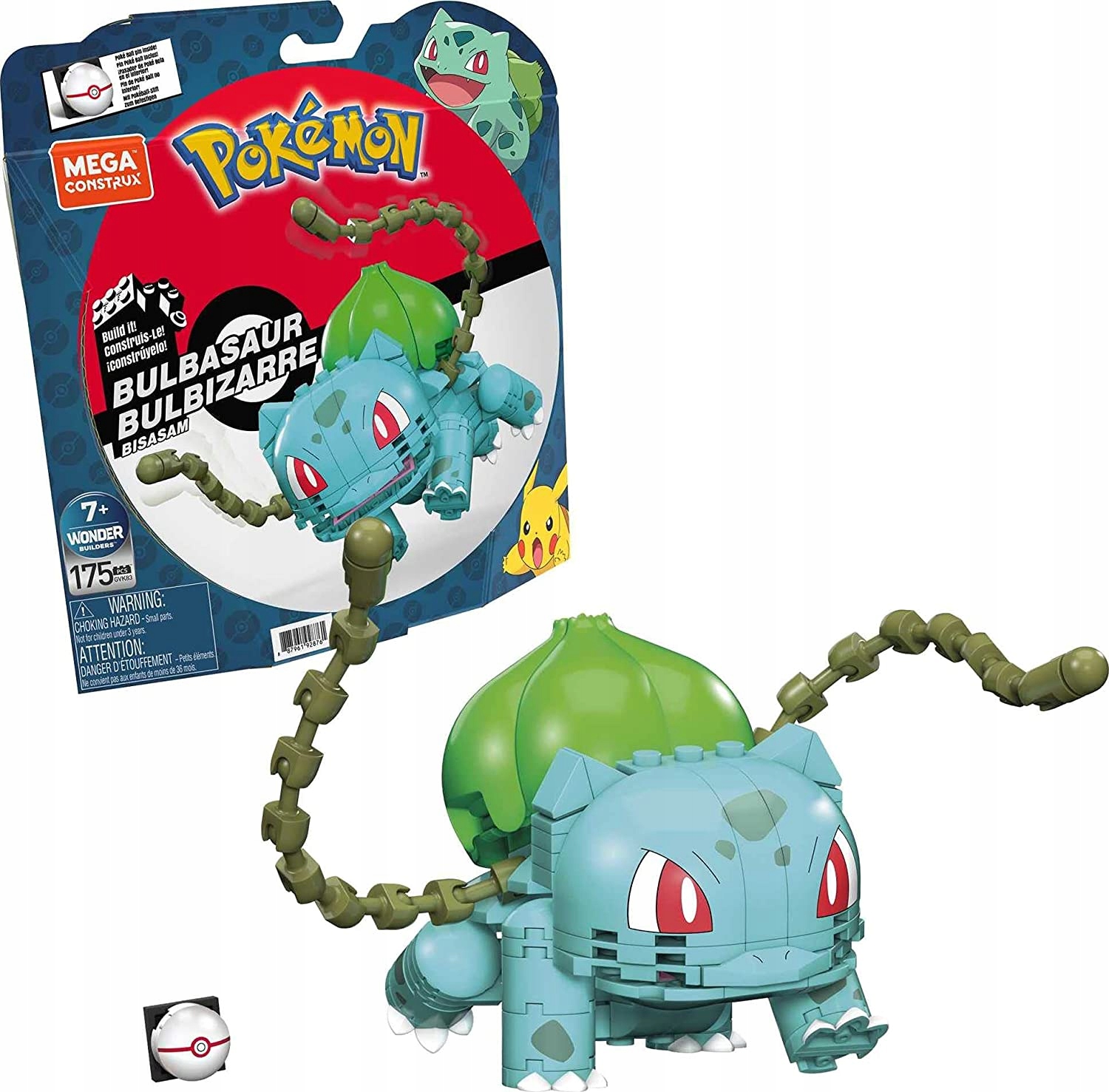 MEGA CONSTRUX KLOCKI 175 el POKEMON BULBASAUR Stan opakowania oryginalne