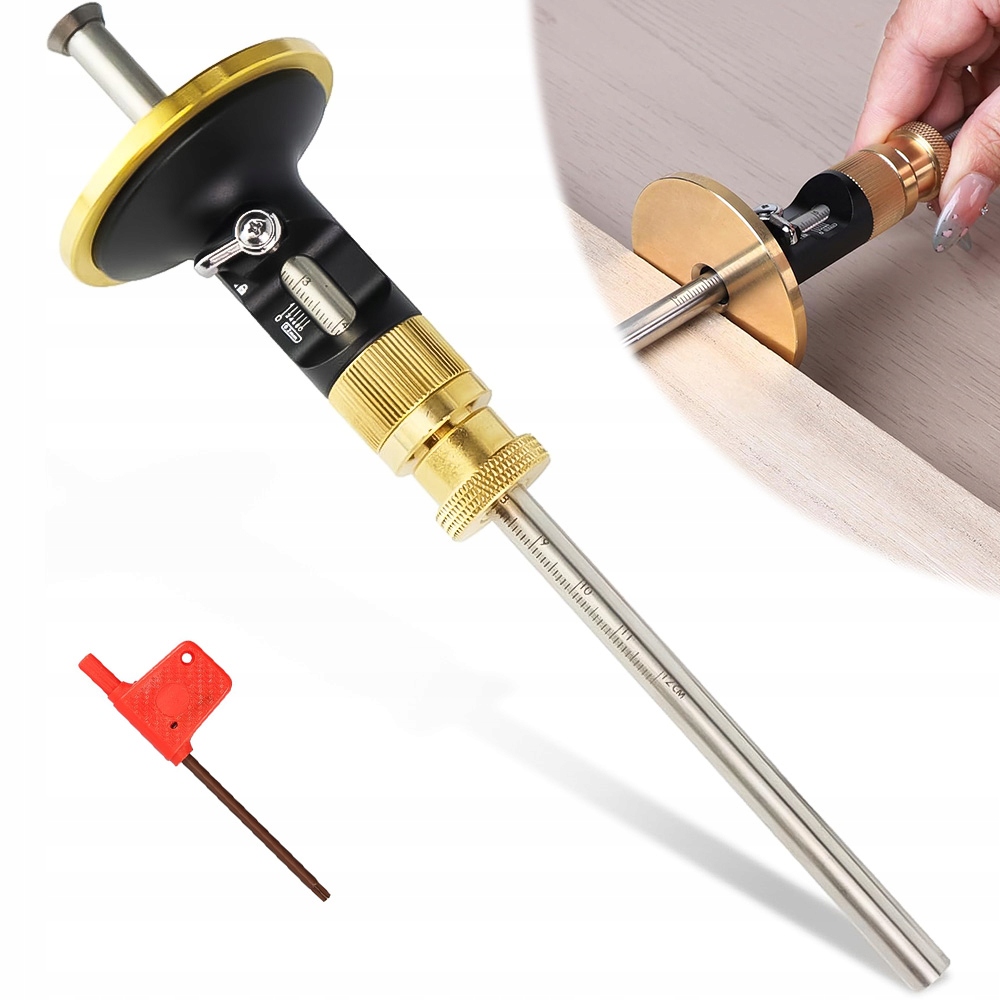 Znacznik traserski stolarski z podziałką z mikroregulacją 120mm metryczny