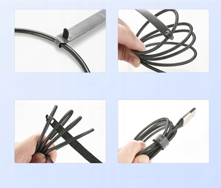 OPASKA ZACISKOWA LEPIEC RZEP 20X ORGANIZER KABLI TAŚMA RZEPOWA 20szt Model ORX20 lepiec do przewodU na kabel MOCNY
