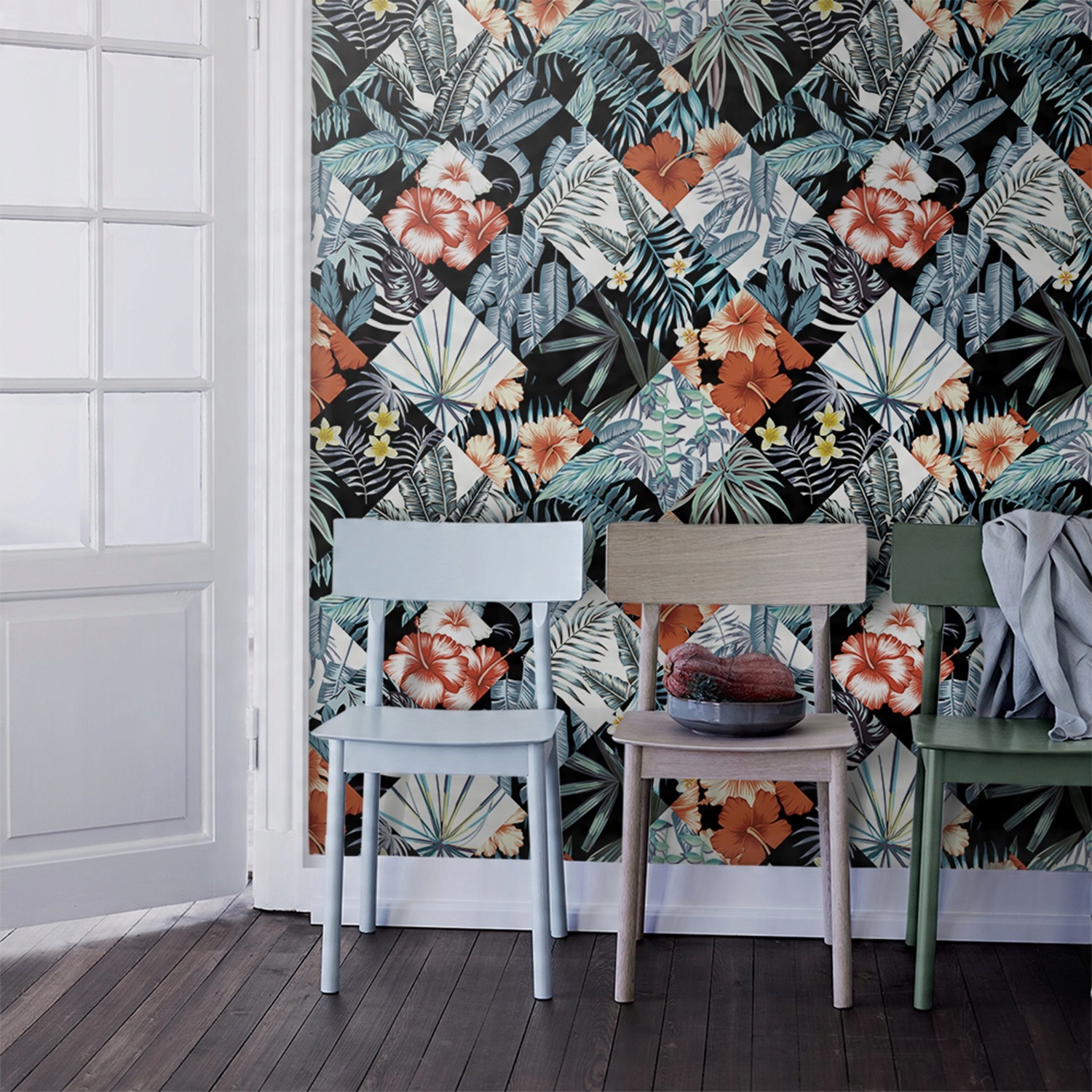 

Fototapeta Tropikalne kwiaty akwarela 290x290 cm
