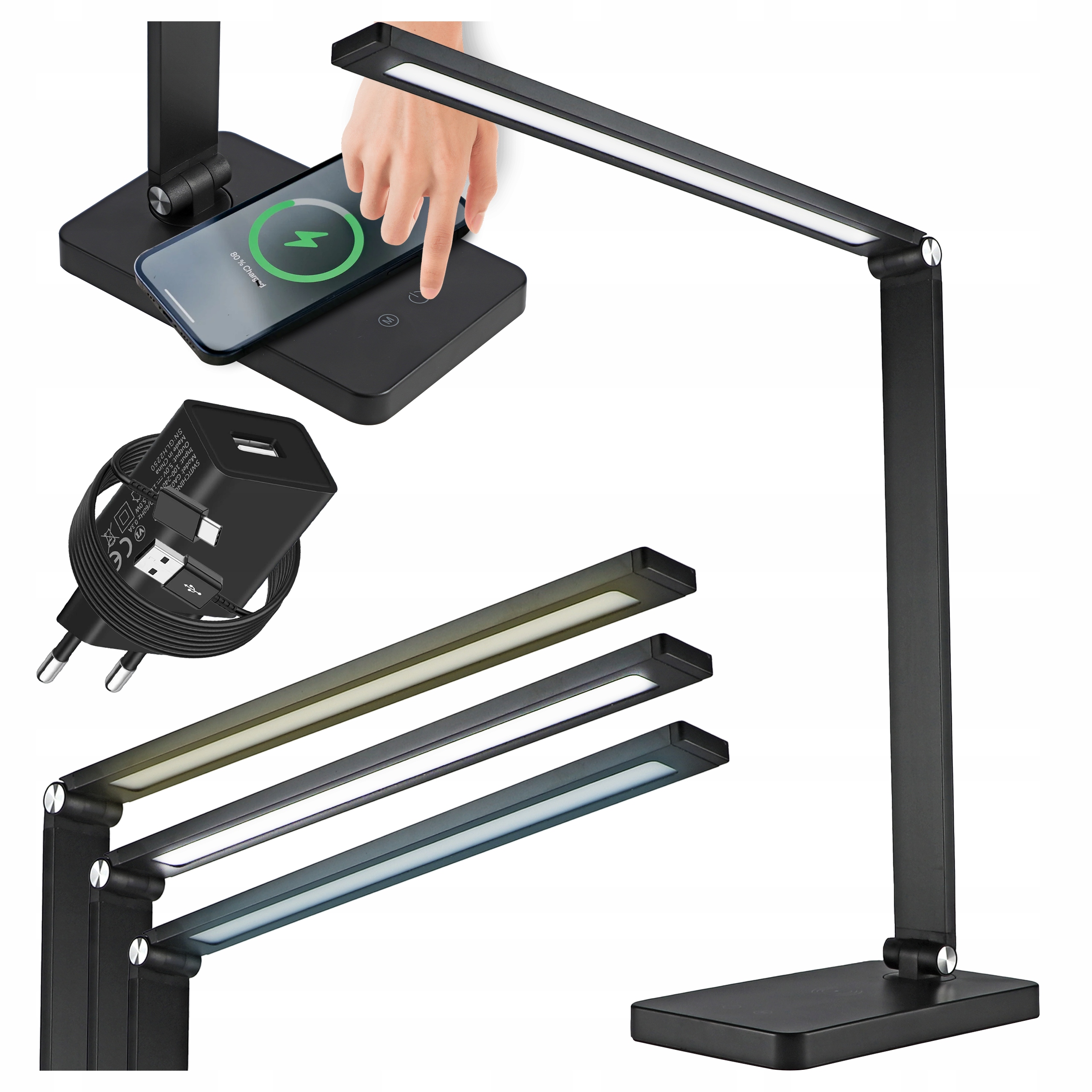 Lampka Na Biurko Biurkowa Led Szkolna Dotyk Kreślarska Regulowana Indukcja