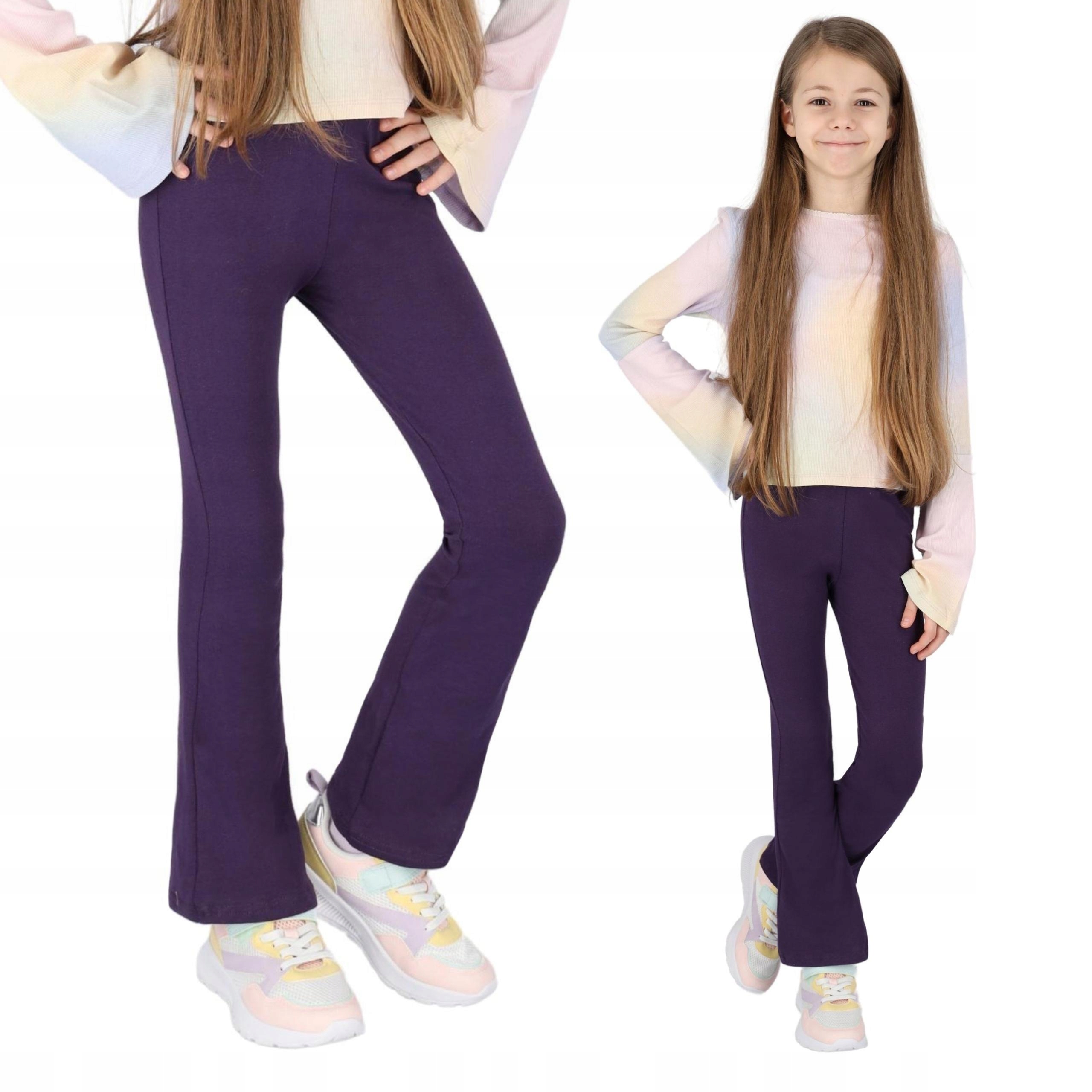 SPODNIE DZWONY DLA DZIECI BAWEŁNIANE DRESY 122