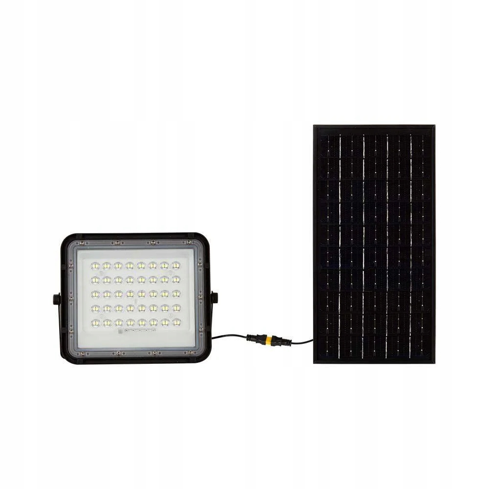 Záhradný Led reflektor 10 W čierny s solárnym panelom, studené svetlo V-tac