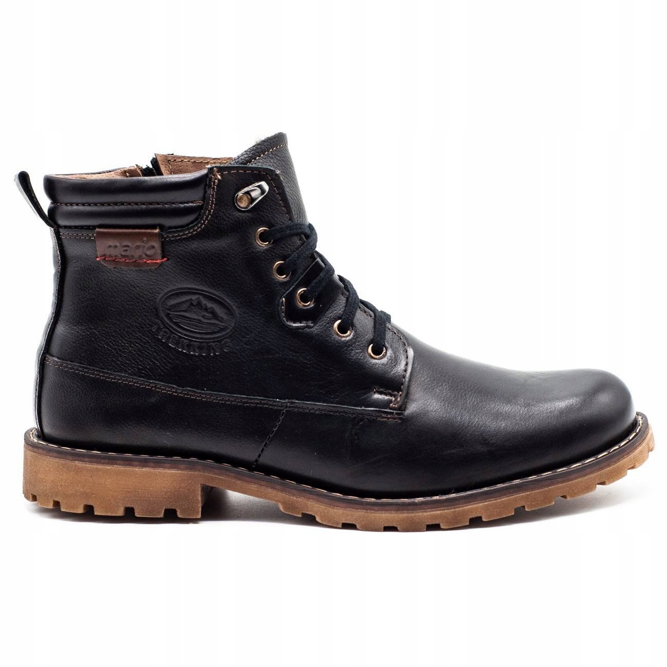 

Buty Zimowe Ocieplane Skóra 754 Czarny 40