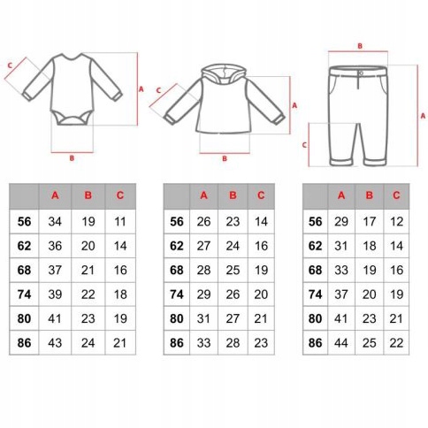 KOMPLET NIEMOWLĘCY DRESIK UNISEX 3 el. liski 86 Bohater / Bajka brak