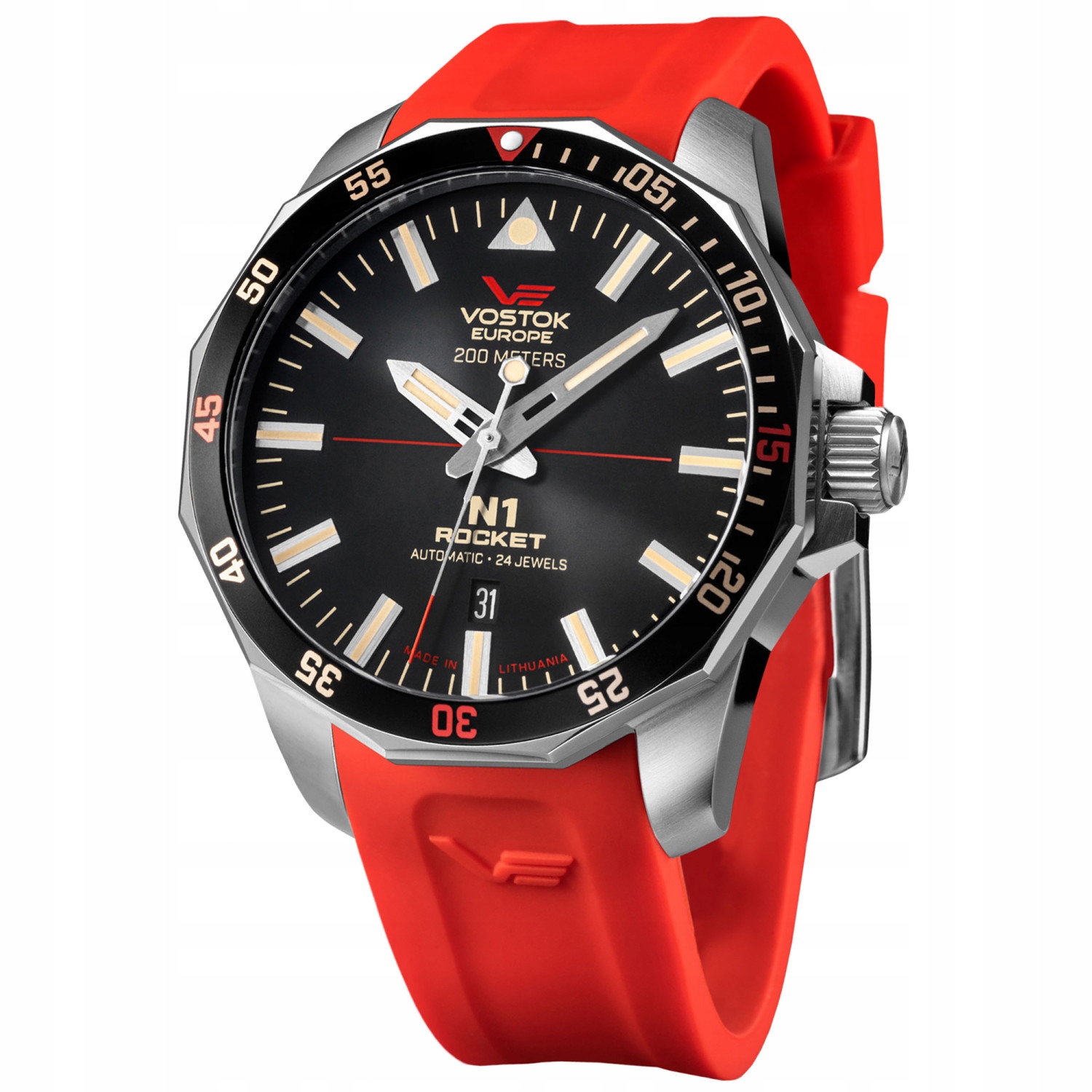 Zegarek Męski Vostok Europe NH35A-225A709SR czerwony