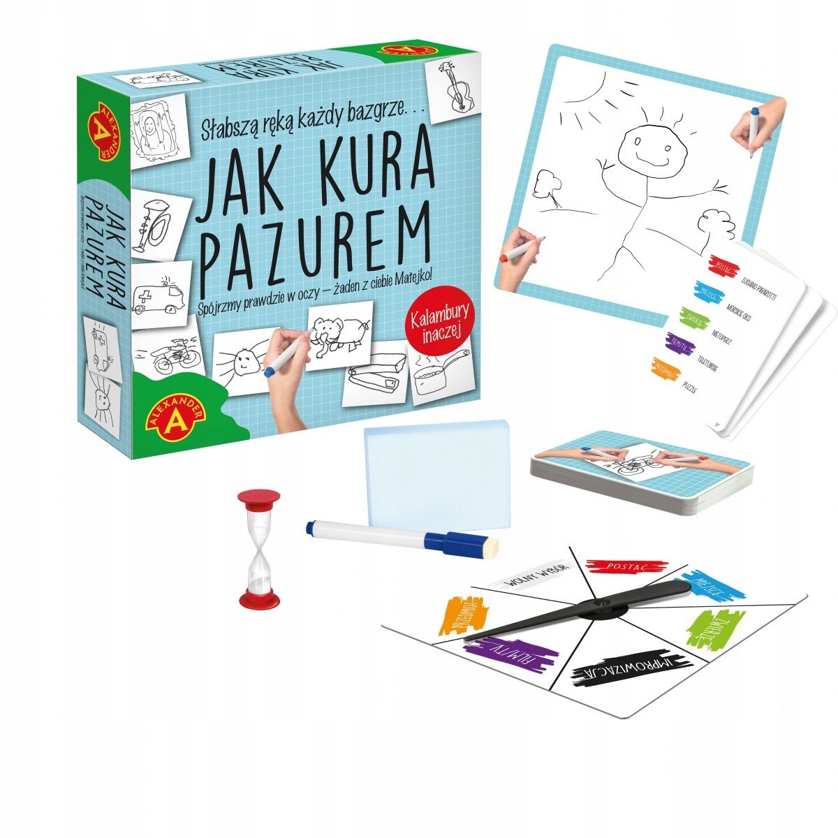 Gra planszowa Alexander Jak Kura Pazurem Kalambury inaczej Rysuj!
