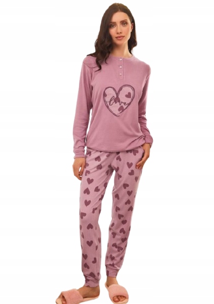 Pletené Teplé Pyžamo Srdce Se Zapínáním Na 3 Knoflíky Série Thermal XL