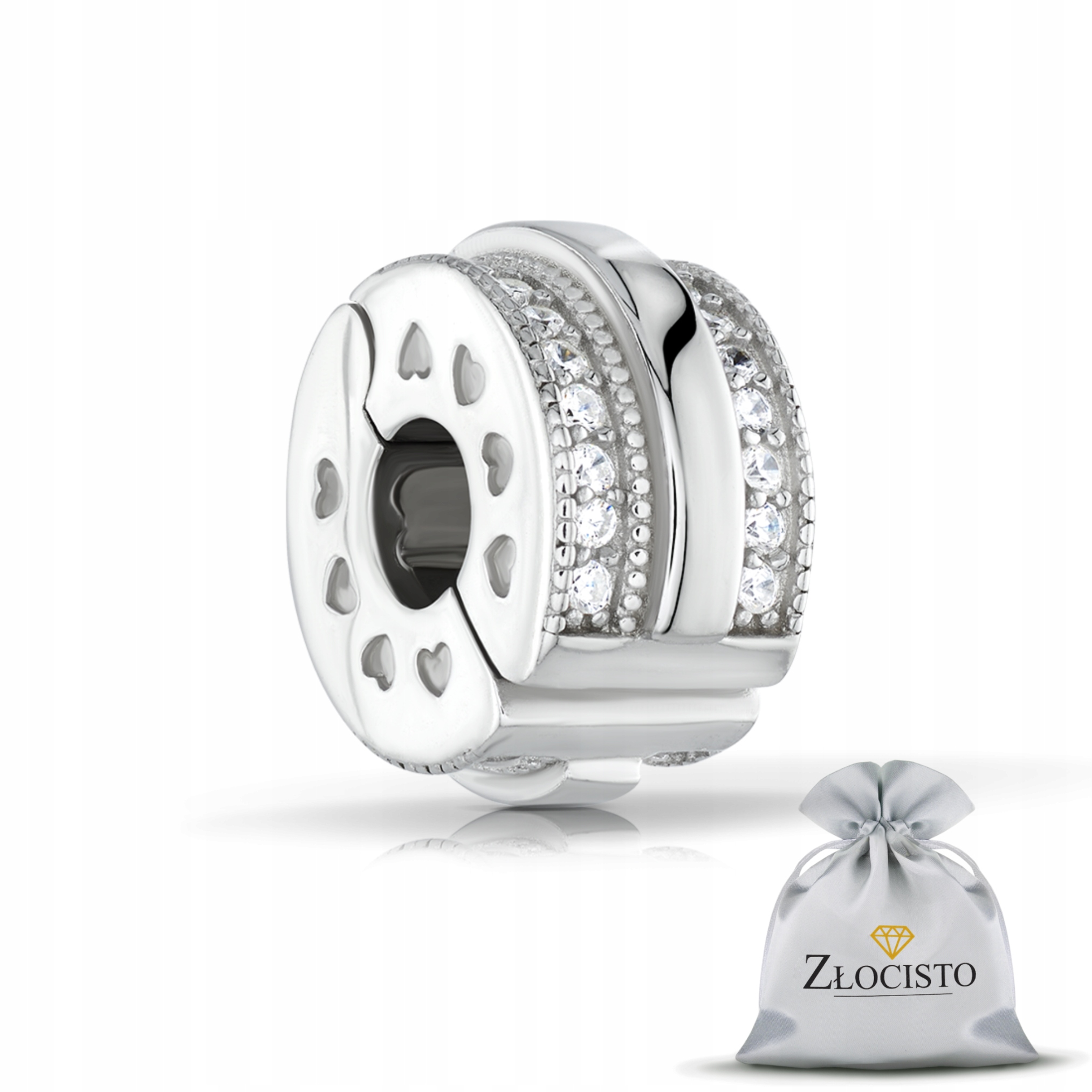 Stříbrný Přívěsek Separátor Stoper Klips Blokátor Beads 925