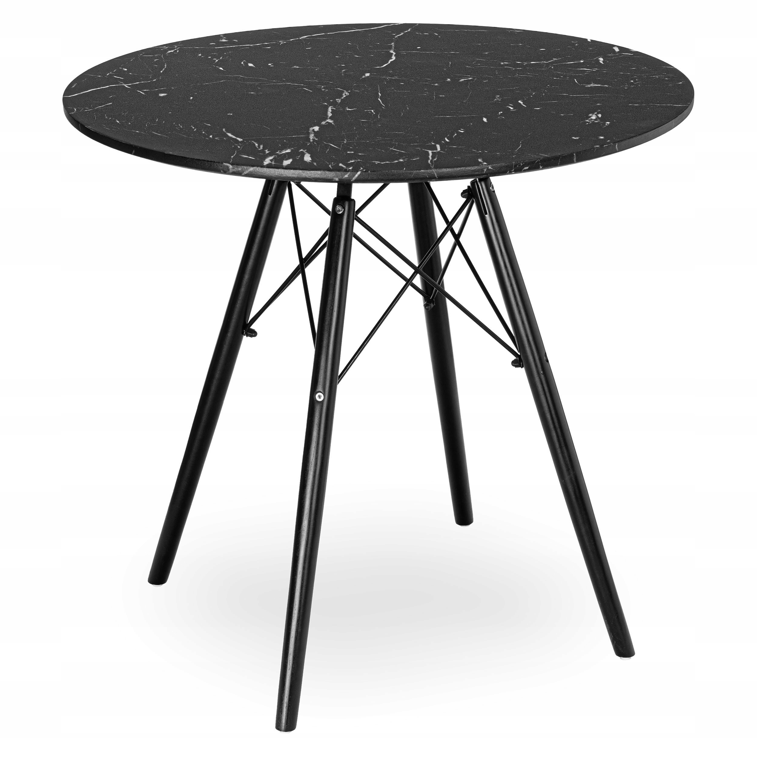 Stolek kulatý Paris Black Dtw 80 cm mramor černý