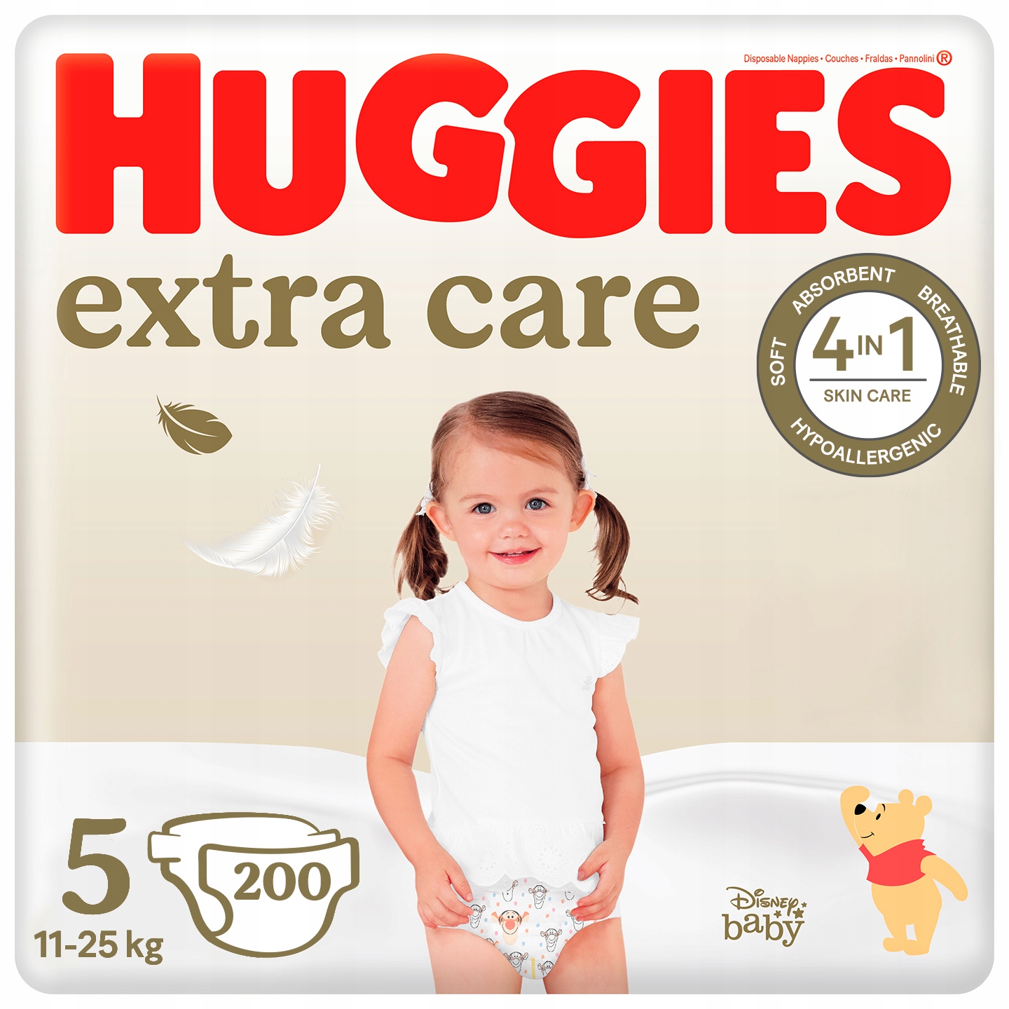 Huggies pieluszki Extra Care rozmiar rozmiar 5 (11-25 kg) 4x50 szt