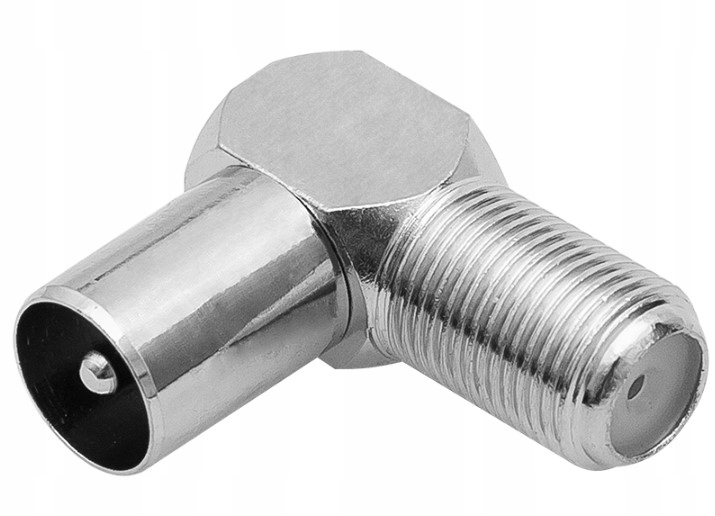 Przejście Wtyk Antenowy Gniazdo F Złącze Tv Kątowe