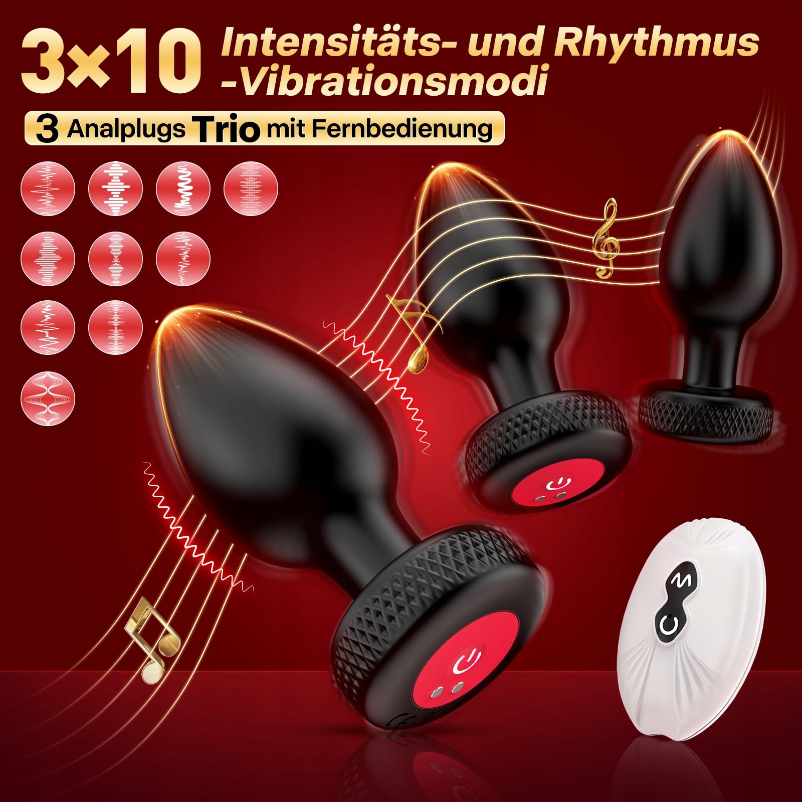 ANALPLUG Zestaw 4 Wibratory Zdalne Sterowanie Prostata Analduszka — miniatura 2
