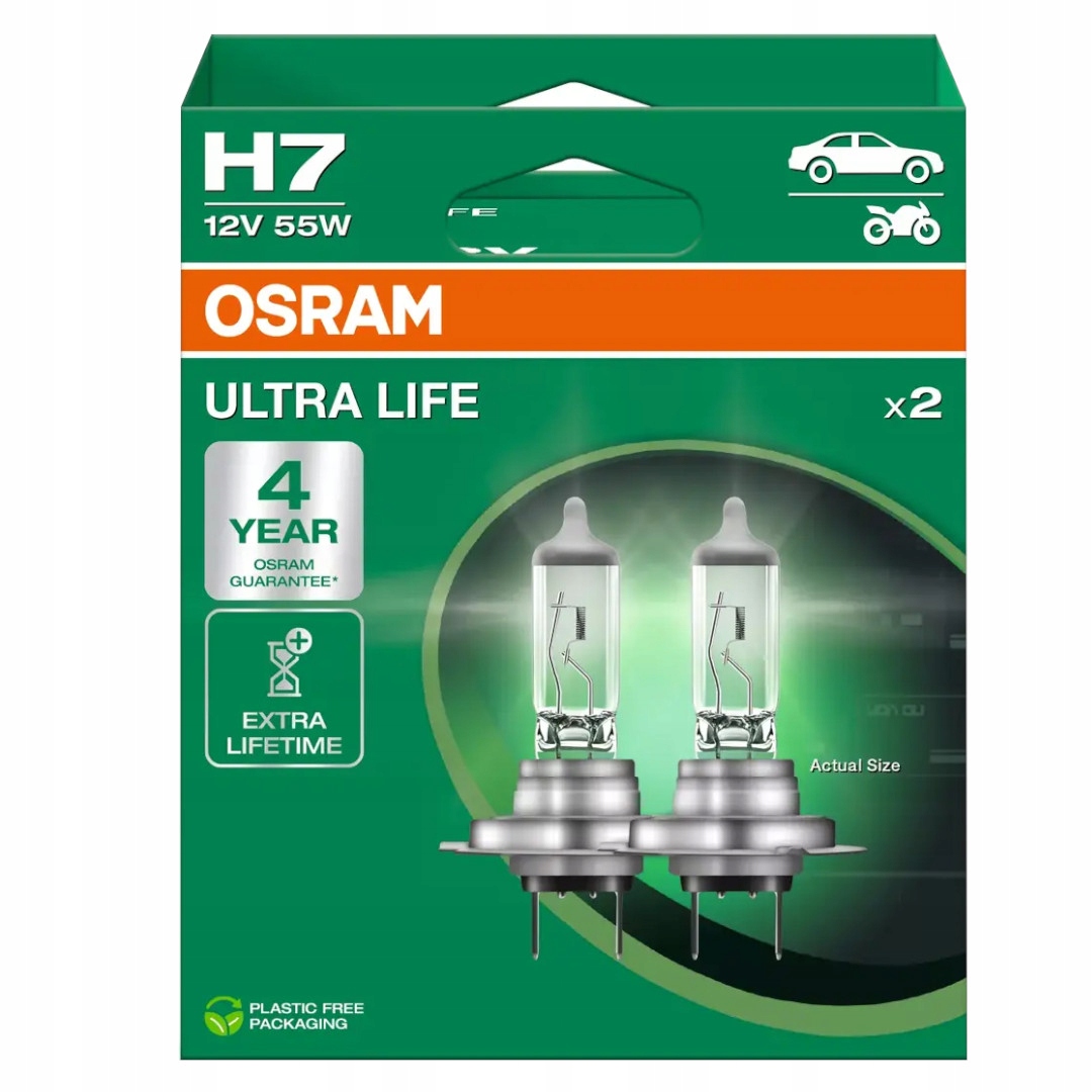 H7 Osram Ultra Life 55W Żarówki Extra Lifetime