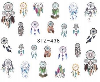 NAKLEJKA naklejki wodne STZ-438 do paznokci piórka