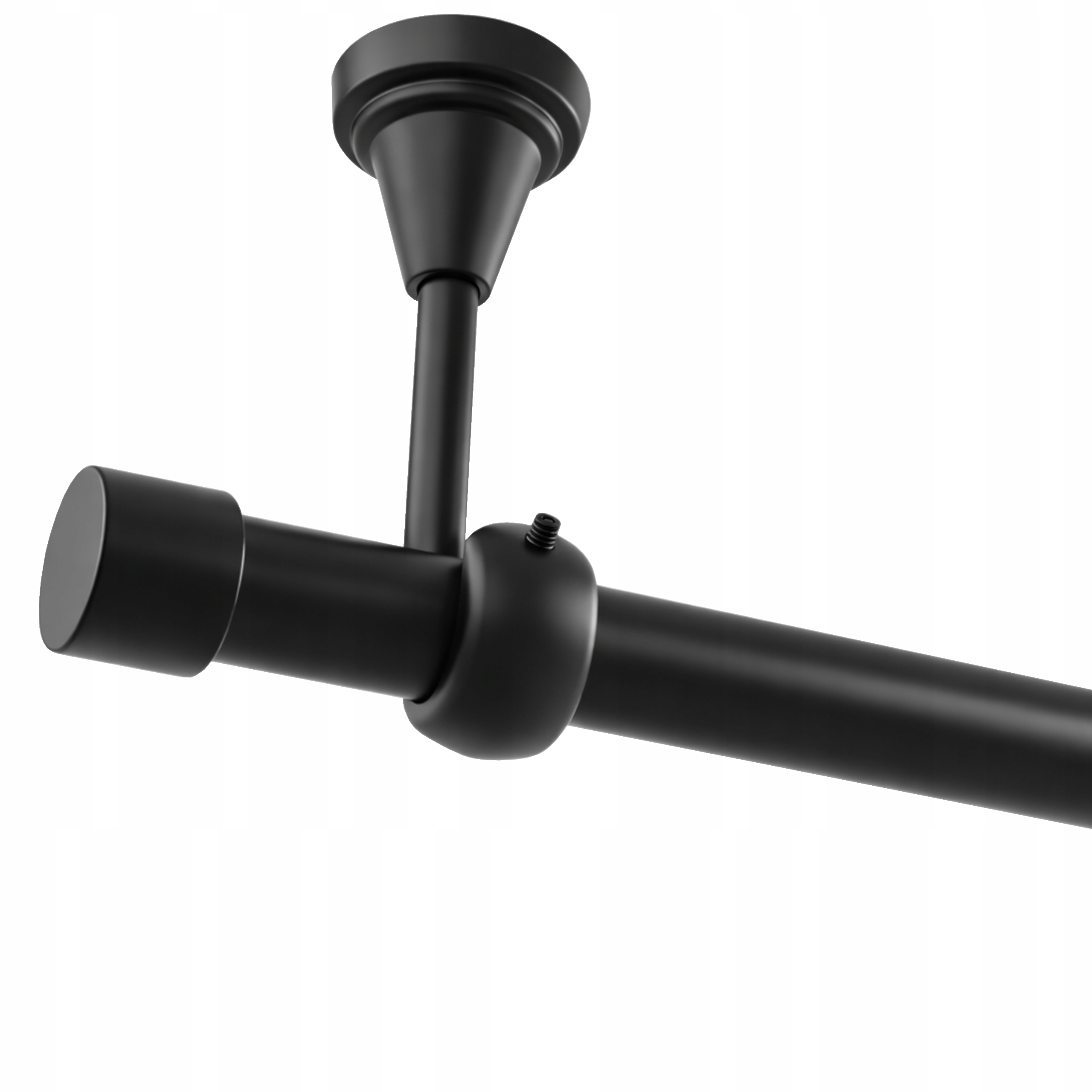 Jednoduchá Garnýž Kovový Černý Mat Luna Bez Koleček 19 MM 360 CM