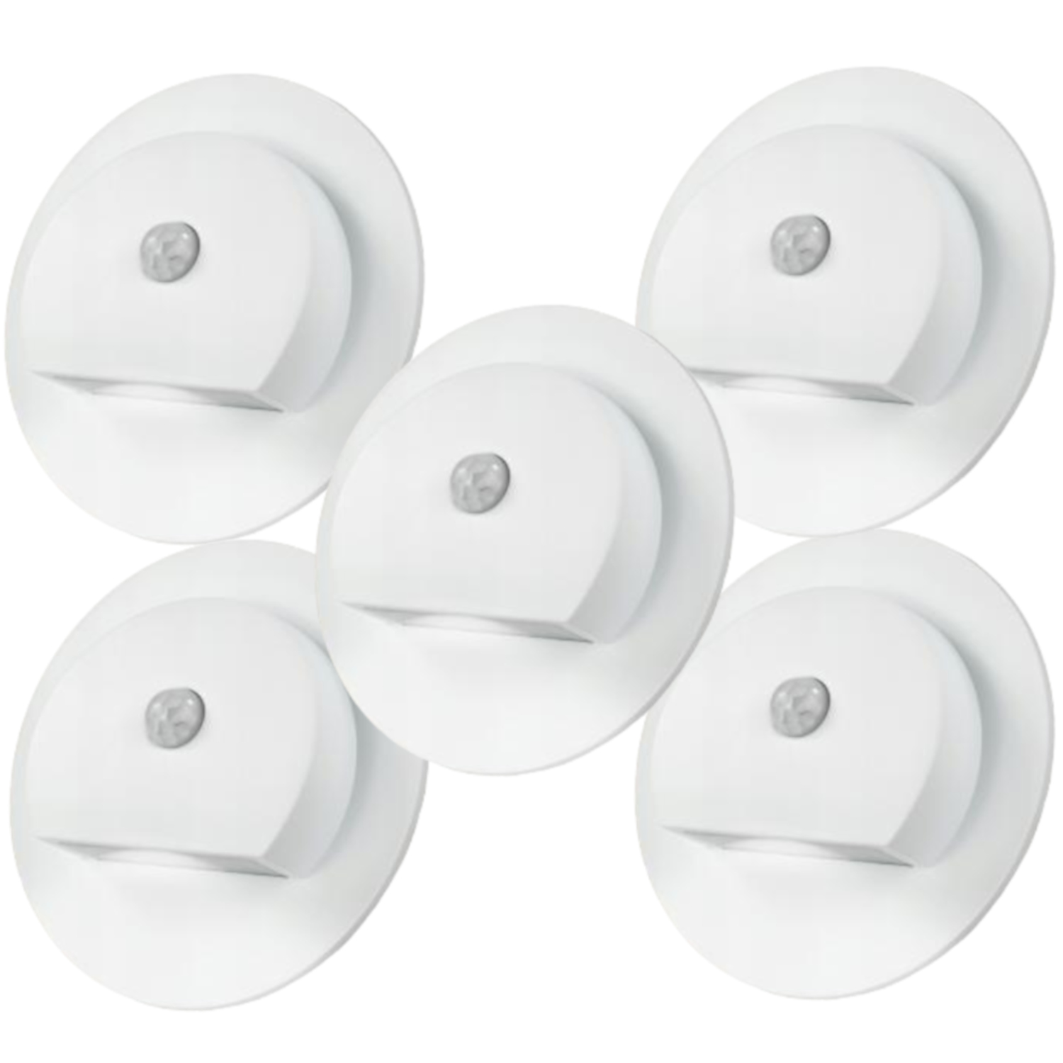 5 X Schodišťová Lampa S Kulatým Rámem Na Schody Led 230V S Detektorem V Rámu