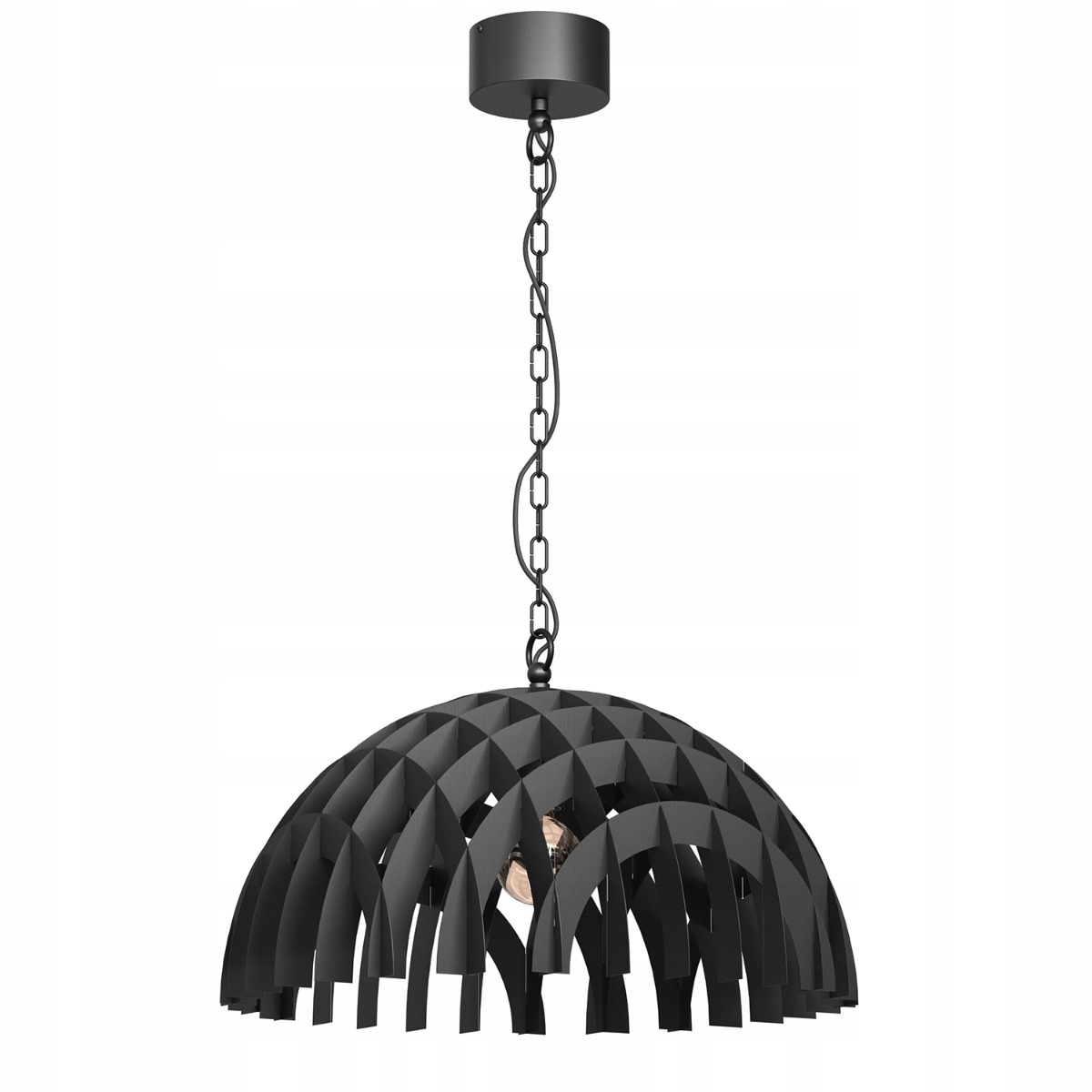 Závesná lampa efektná čierna okrúhla 50 cm do obývačky a jedálne Luminex