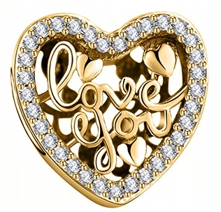 Zlatý přívěsek Love stříbro 925, korálek