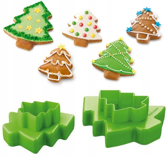 

Dwustronne Foremki Do Wykrawania Choinka 4 Rozm.