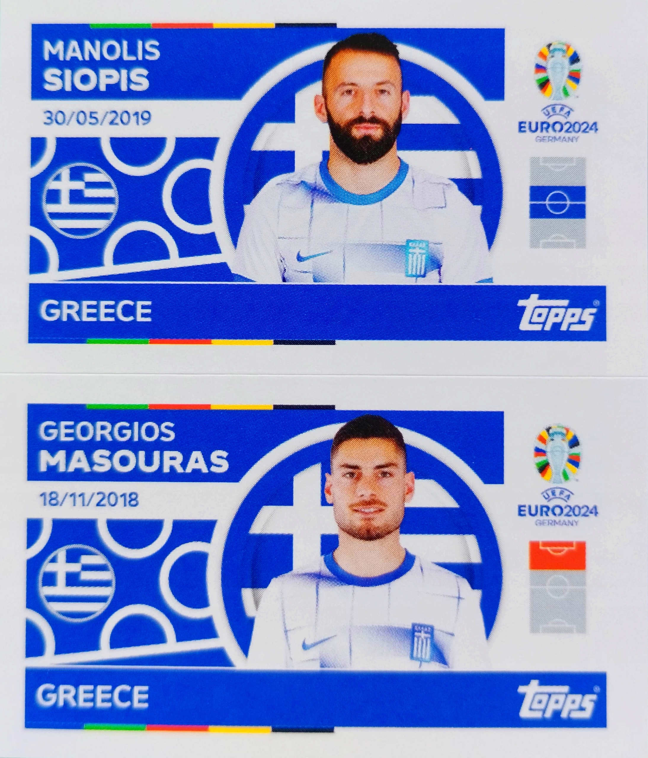 Euro 2024 Topps Match Attax naklejka Gre 14 Siopis 15 Masouras Grecja