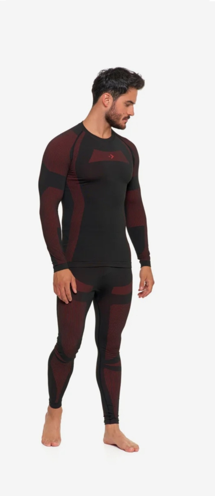 Sada Termoaktivního Spodního Prádla zima černá červená vel. XXL 2XL