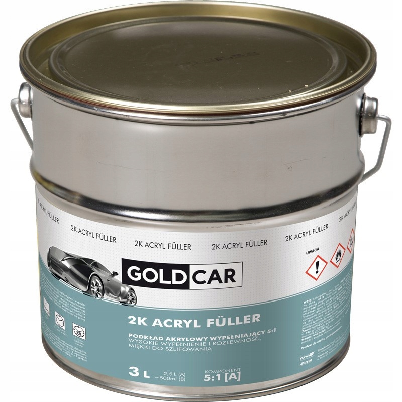 Goldcar Acryl Fuller podkład akrylowy 2K 5:1 szary 2,5L utwardzacz 500ml