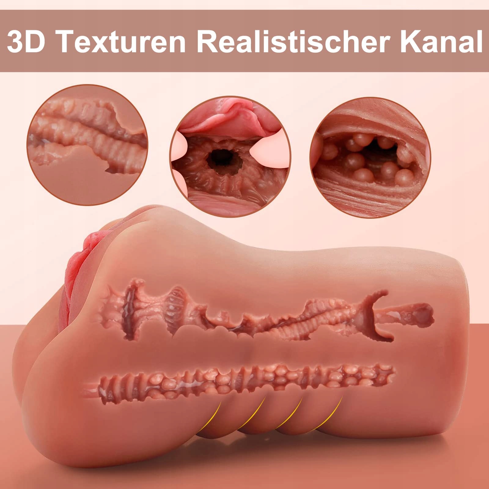 2IN1 Masturbator Dla Mężczyzn Realistyczna Kieszonkowa Waginalna Analna 3D — miniatura 2