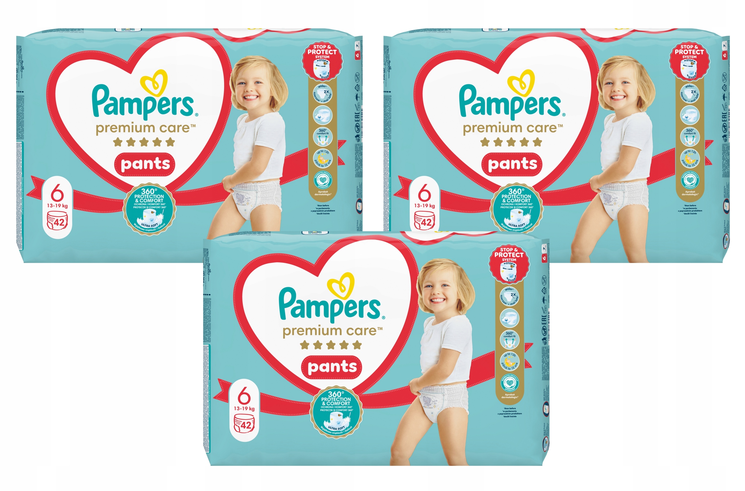 Pampers Premium Care Pants Rozmiar 6, 13kg-19kg, 42 sztuk Pieluchomajtki