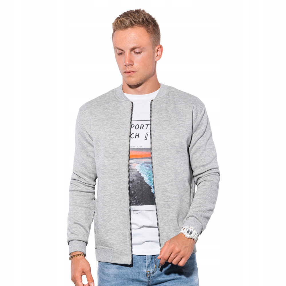 

Bluza męska rozpinana bomberka B1214 szara XL