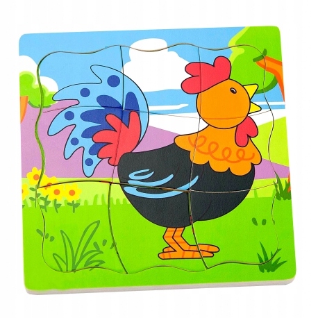 

Viga Drewniana Układanka Puzzle Jak Rośnie Kogucik