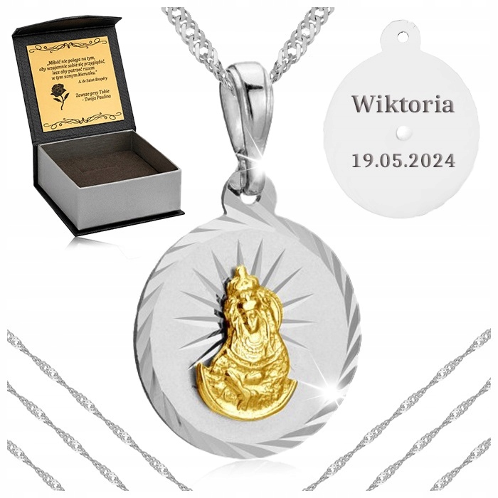 Dámský Stříbrný Řetízek Singapur Italský S Medailonkem Ryzost 925+GRAVÍROVÁNÍ Bonus