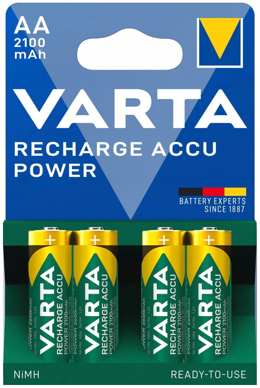 

4x Akumulatorki Varta R6 Aa 2100mAh Baterie