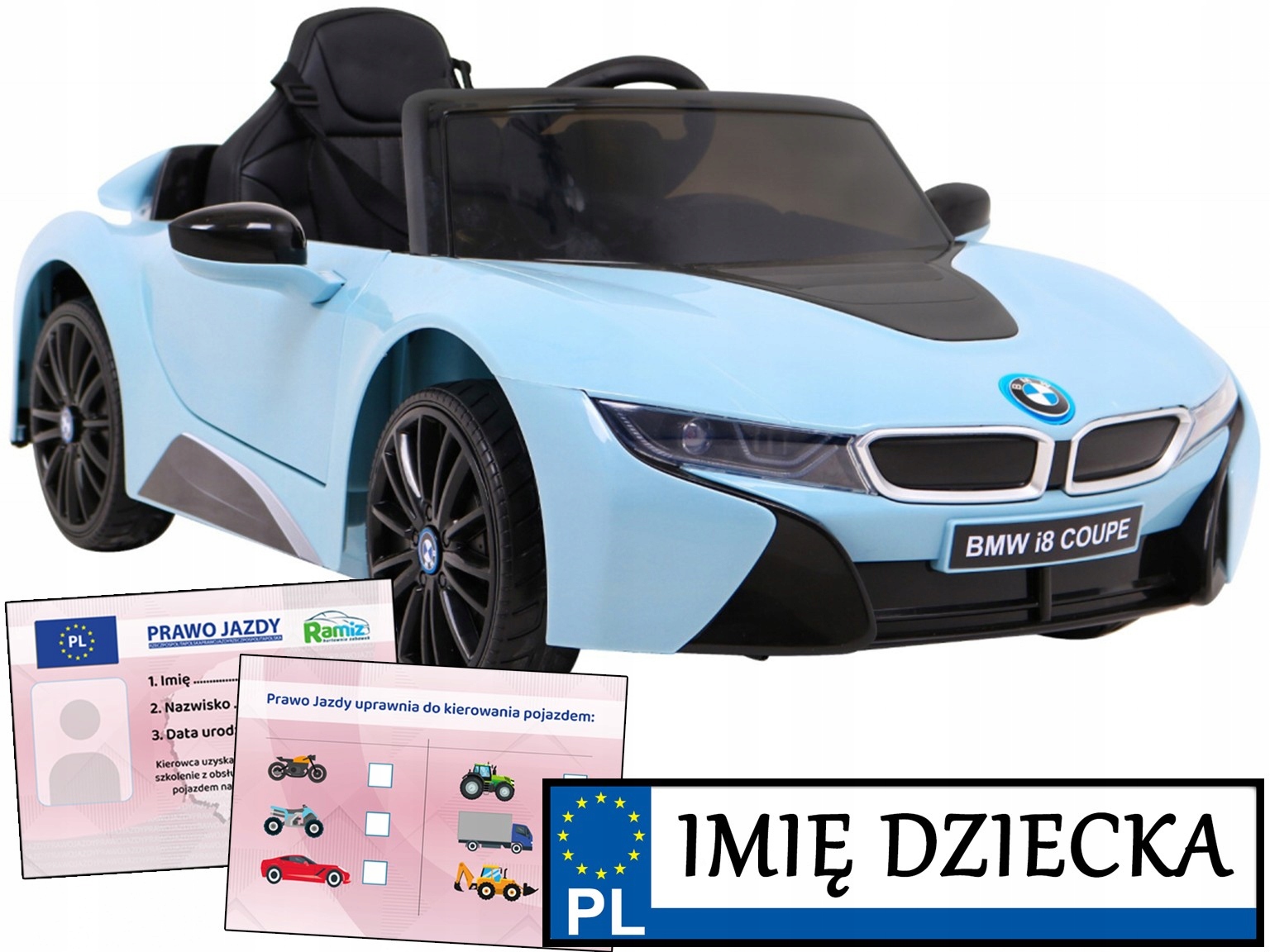 Autko Dla Dzieci na akumulator Bmw I8 Lift pilot dla rodzica Prawo Jazdy
