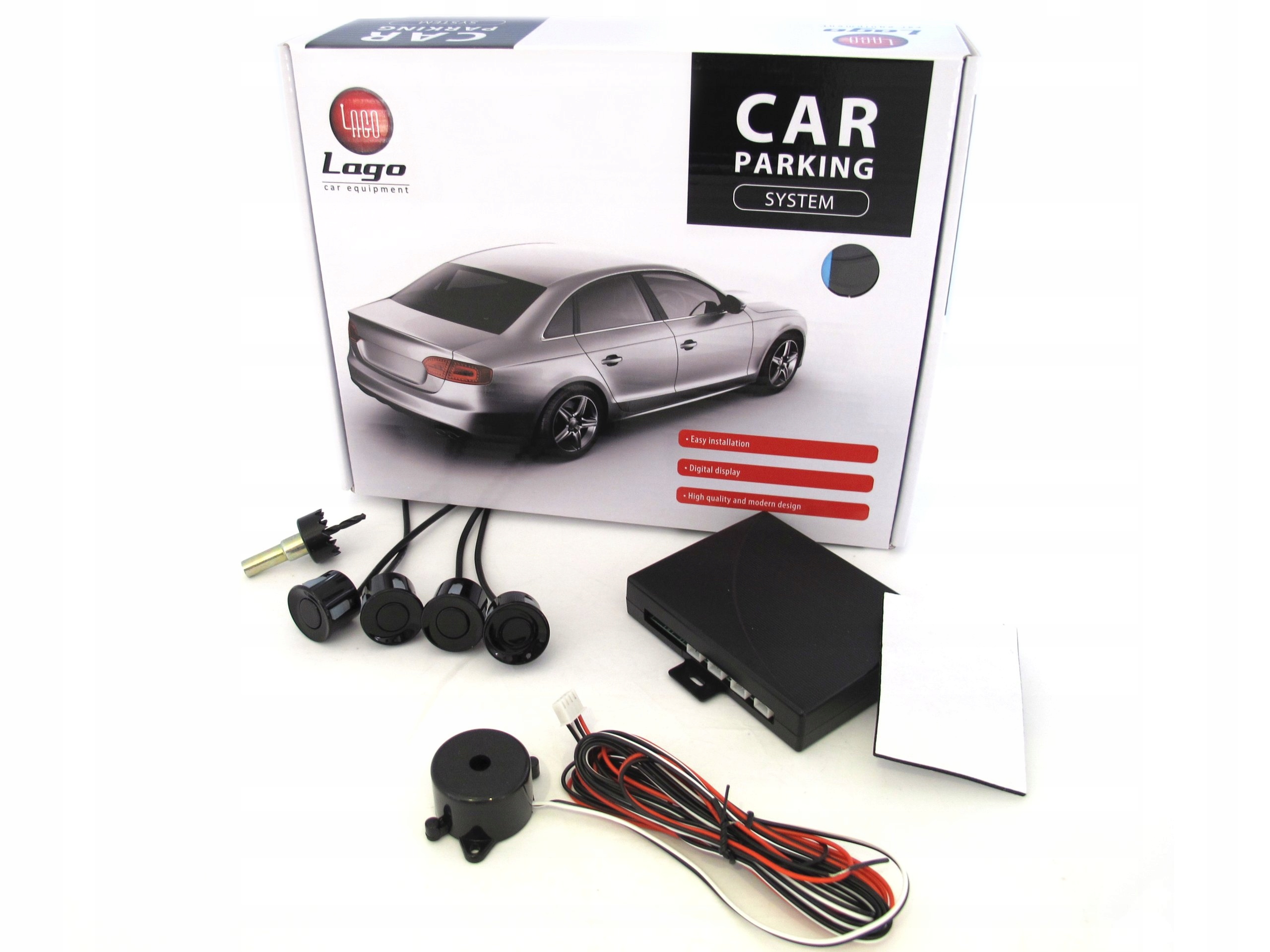 Czujniki PARKOWANIA COFANIA 4x sensory złącza SERWISOWE buzzer