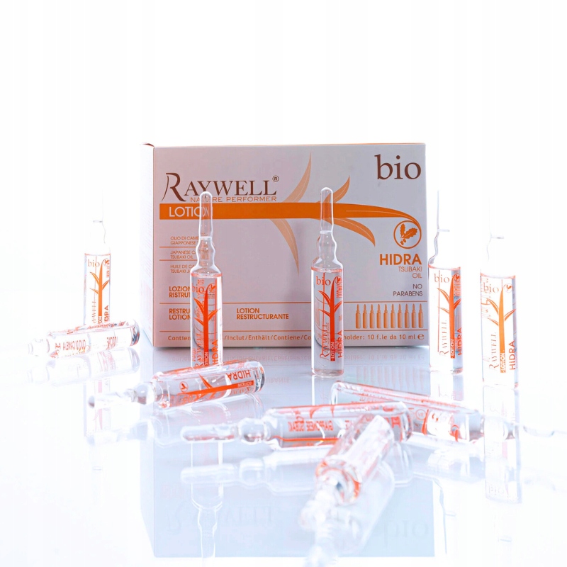 Raywell Bio Hidra Tsubaki Oil Ampułki Regeneracyjne do Włosów 10SZT x 10ml