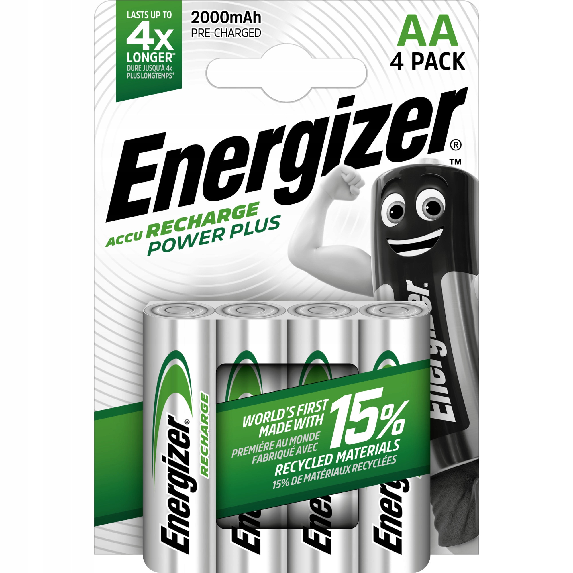 4x AKUMULÁTORY ENERGIZER POWER PLUS AA R6 2000mAh