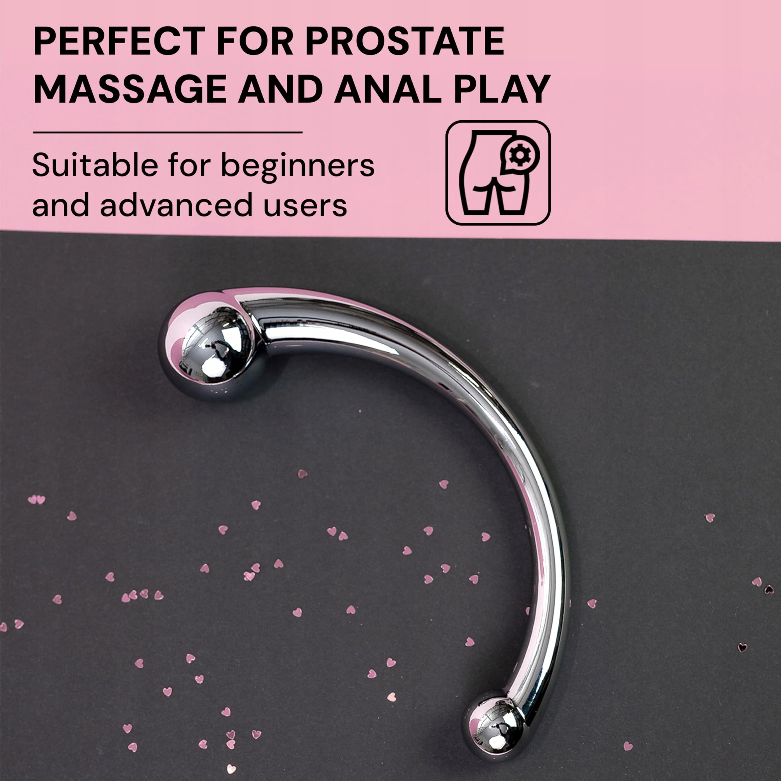 METALLIC KOREK ANALNY PROSTATY DLA MĘŻCZYZN I KOBIET 16CM 355G SILVER — miniatura 7
