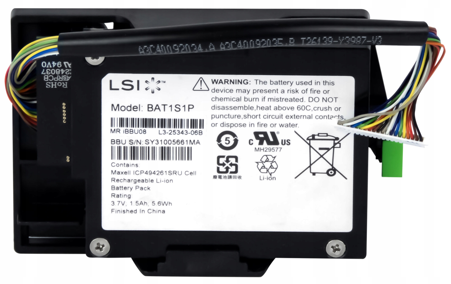 Lsi MegaRAID BAT1S1P iBBU08 3.7V, 1.5Ah, 5.6Wh