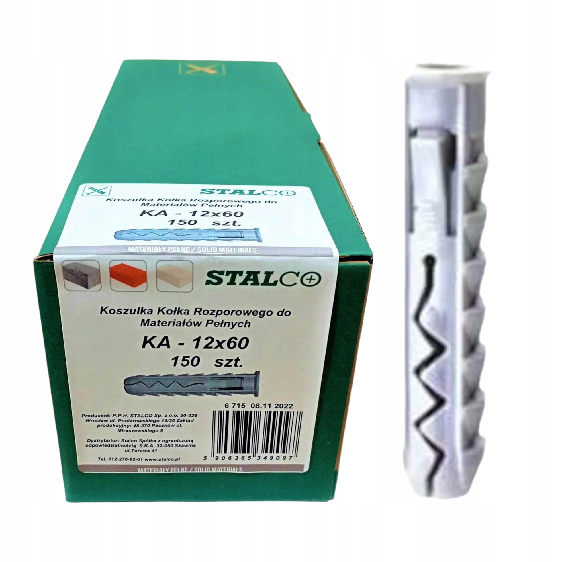 

Koszulka Kołka Rozporowego 12x60 150 Szt Stalco