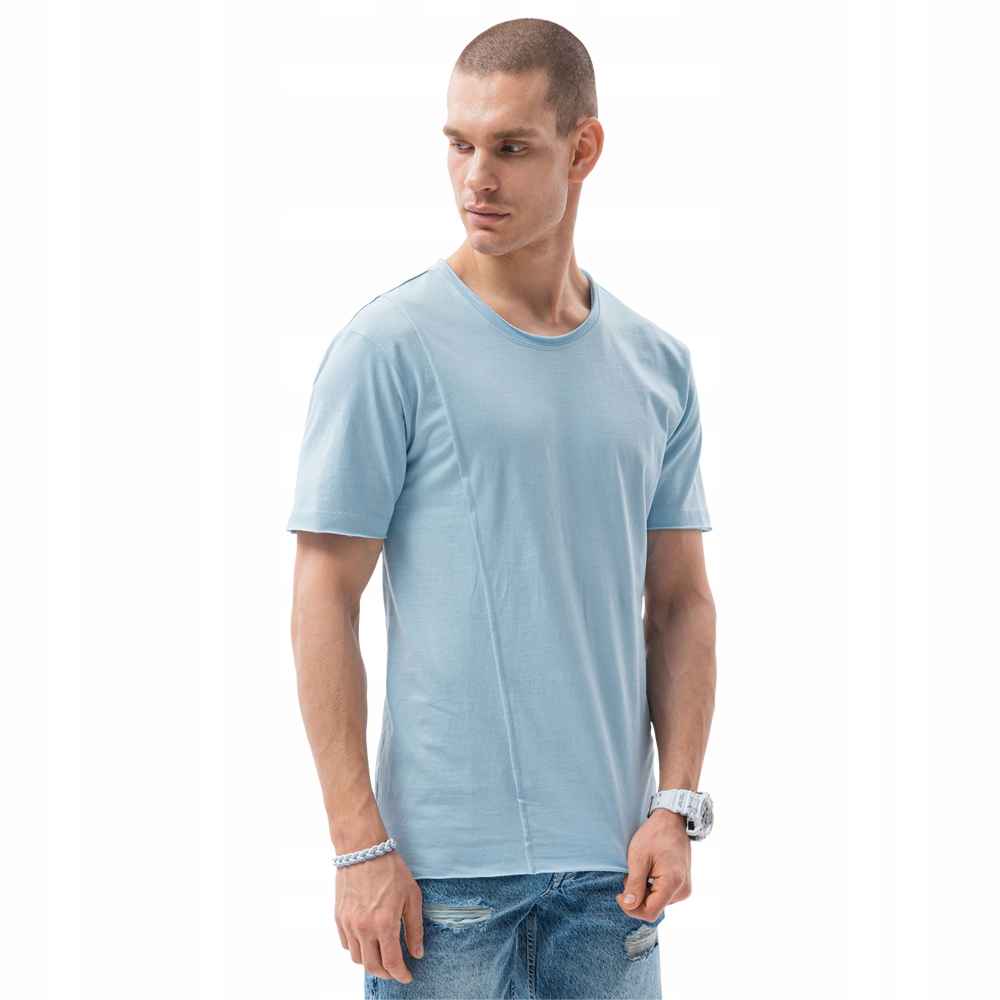 

T-shirt męski bawełniany basic S1378 j. nieb. L